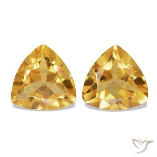 Pedras preciosas de Citrino Medium Dark-Golden natural de 1.38 ct, Trilhão, VS-SI