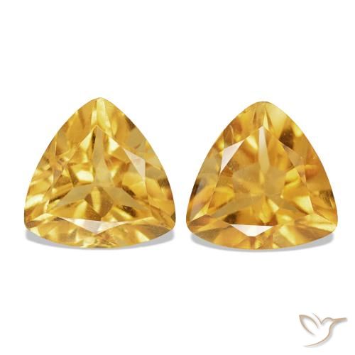 Pedras preciosas de Citrino ouro brilhante natural de 1.48 ct, Trilhão, VS-SI