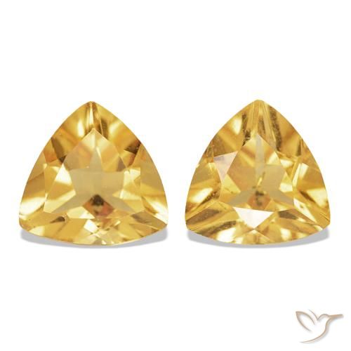 Pedras preciosas de Citrino Dourado claro natural de 1.35 ct, Trilhão, VS-SI