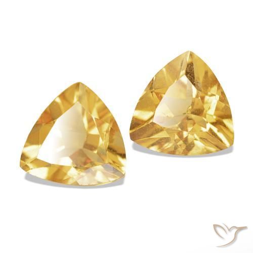 Pedras preciosas de Citrino Dourado claro natural de 1.35 ct, Trilhão, VS-SI