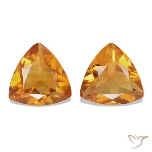 Pedras preciosas de Citrino Laranja escuro natural de 1.00 ct, Trilhão, VS-SI