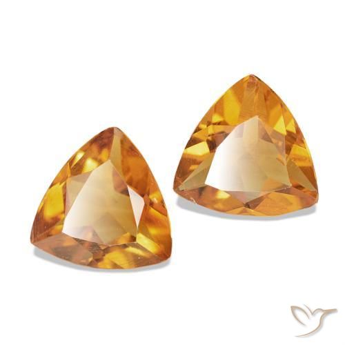 Pedras preciosas de Citrino Laranja escuro natural de 1.00 ct, Trilhão, VS-SI