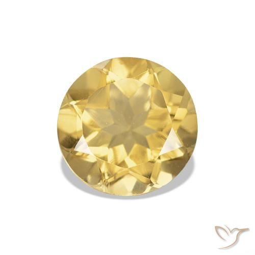 Citrino Laranja Dourada Natural 1.19ct, Corte Redondo, VVS-VS