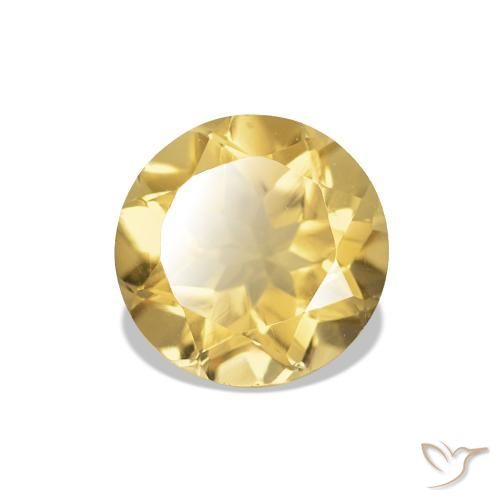 Citrino Laranja Dourada Natural 1.19ct, Corte Redondo, VVS-VS