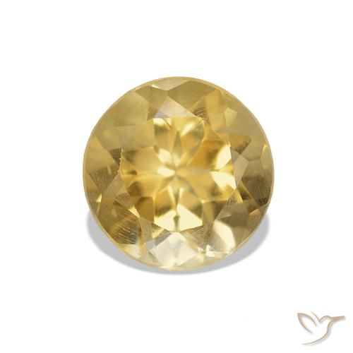 Citrino Luz amarela Natural 1.20ct, Corte Redondo, VVS-VS