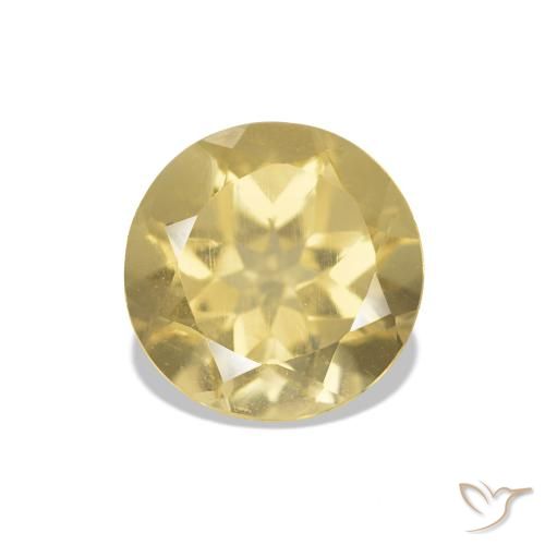 Citrino Amarelo Dourado Claro Natural 1.23ct, Corte Redondo, VVS-VS