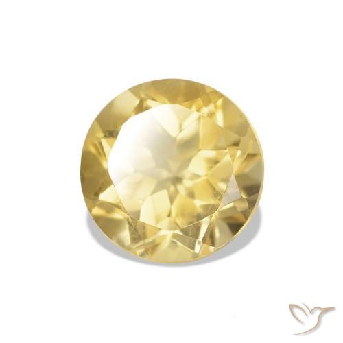 Citrino Luz amarela Natural 1.18ct, Corte Redondo, VVS-VS