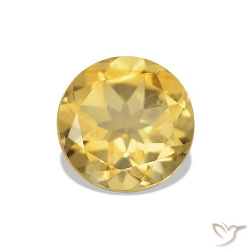 Citrino Amarelo Dourado Claro Natural 1.20ct, Corte Redondo, VVS-VS