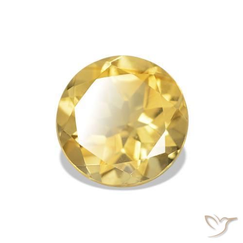 Citrino Amarelo Dourado Claro Natural 1.20ct, Corte Redondo, VVS-VS