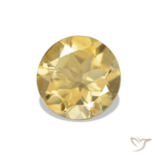 1.12ct Amarelo Dourado Claro Citrino, Redondo, VVS-VS