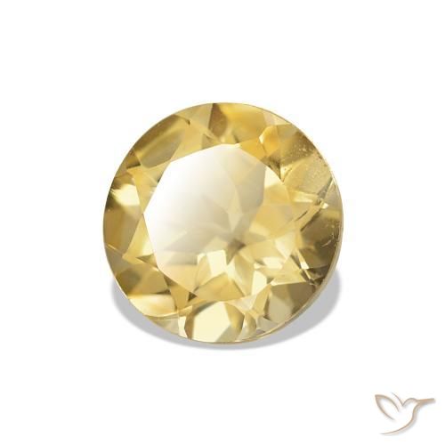 Citrino Amarelo Dourado Claro Natural 1.12ct, Corte Redondo, VVS-VS