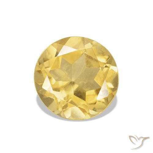 Citrino Luz amarela Natural 1.22ct, Corte Redondo, VVS-VS