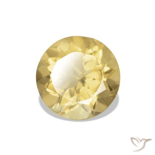 Citrino Amarelo Dourado Claro Natural 1.21ct, Corte Redondo, VS