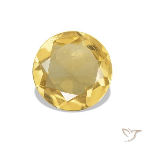 Citrino Luz amarela Natural 0.94ct, Corte Redondo, VS