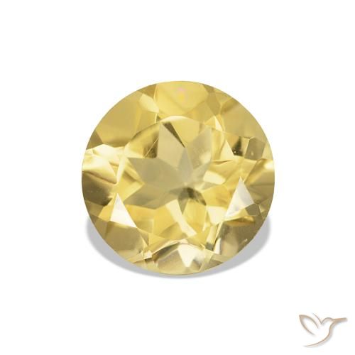 1.08ct Amarelo Dourado Claro Citrino, Redondo, VVS-VS
