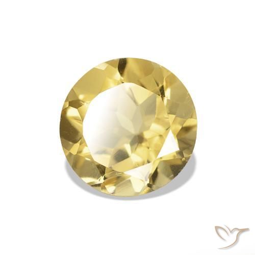 Citrino Amarelo Dourado Claro Natural 1.08ct, Corte Redondo, VVS-VS