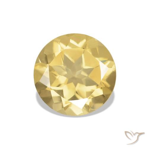 Citrino Amarelo Dourado Claro Natural 1.15ct, Corte Redondo, VVS-VS