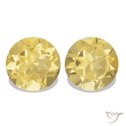 Pedras preciosas de Citrino Amarelo Dourado Claro natural de 2.40 ct, Corte Redondo, VVS