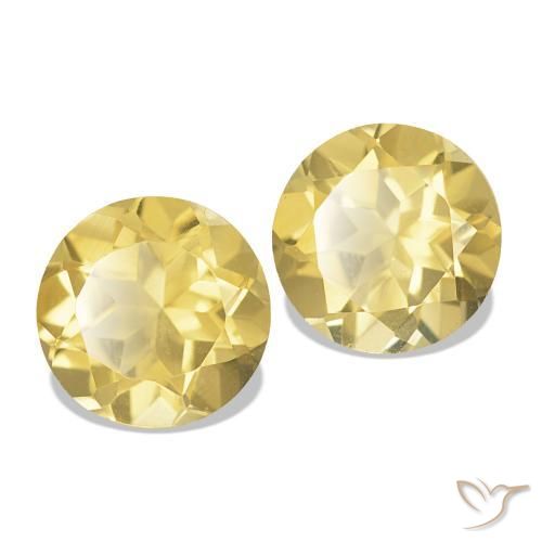 Pedras preciosas de Citrino Amarelo Dourado Claro natural de 2.40 ct, Corte Redondo, VVS