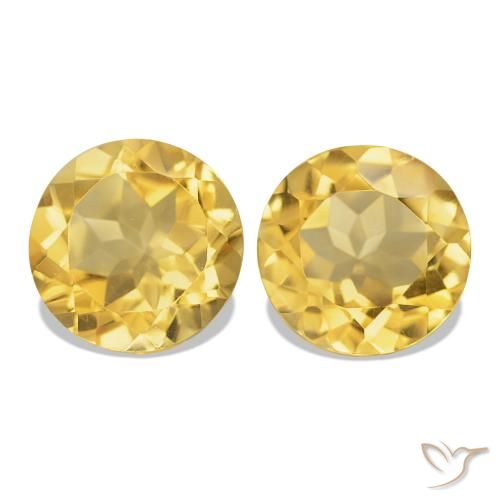 Pedras preciosas de Citrino Amarelo Dourado Claro natural de 2.50 ct, Corte Redondo, VVS-VS