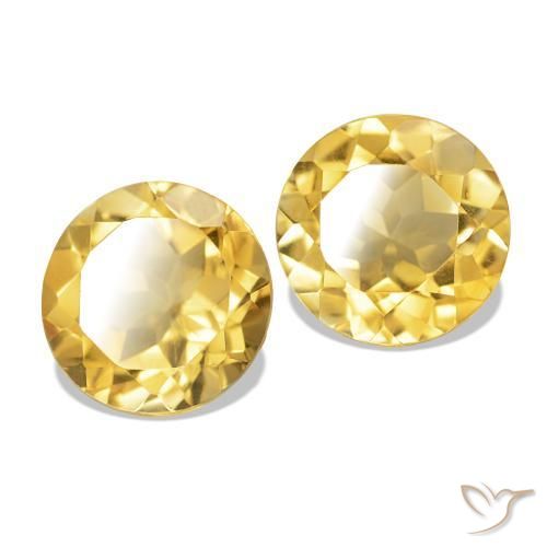 Pedras preciosas de Citrino Amarelo Dourado Claro natural de 2.50 ct, Corte Redondo, VVS-VS