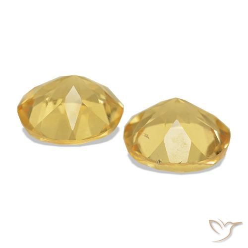 Pedras preciosas de Citrino Amarelo Dourado Claro natural de 1.99 ct, Corte Redondo, VS