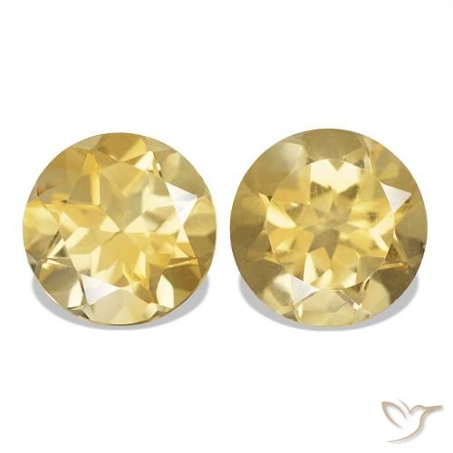 2.51ctw Amarelo Dourado Claro Citrino, Redondo, VVS-VS