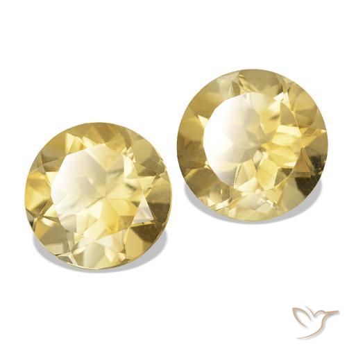 Pedras preciosas de Citrino Amarelo Dourado Claro natural de 2.51 ct, Corte Redondo, VVS-VS