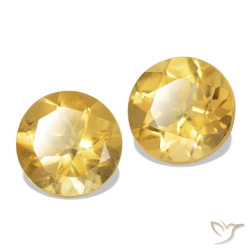 Pedras preciosas de Citrino Amarelo Dourado Claro natural de 2.47 ct, Corte Redondo, VVS-VS