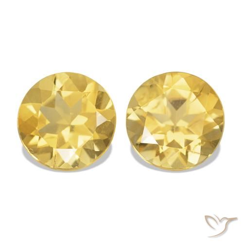 Pedras preciosas de Citrino Amarelo Dourado Claro natural de 2.01 ct, Corte Redondo, VS