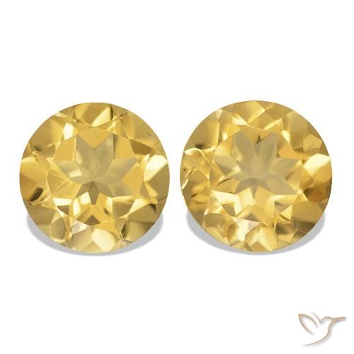 Pedras preciosas de Citrino Luz Dourada natural de 2.33 ct, Corte Redondo, VS