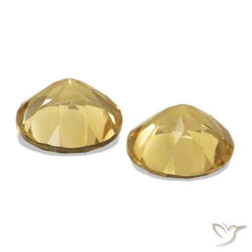 Pedras preciosas de Citrino Luz Dourada natural de 2.33 ct, Corte Redondo, VS