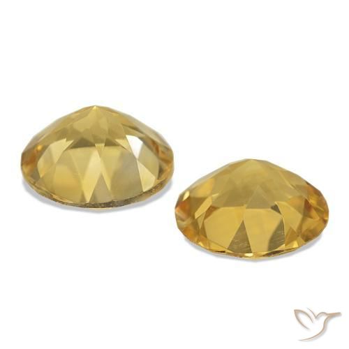 Pedras preciosas de Citrino Amarelo Dourado Claro natural de 2.03 ct, Corte Redondo, VS