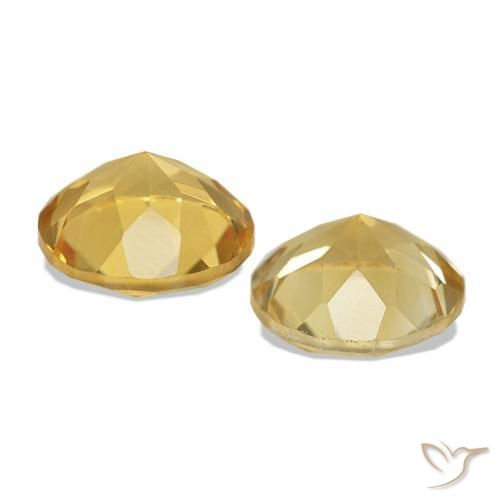 Pedras preciosas de Citrino Luz Dourada natural de 2.29 ct, Corte Redondo, VS