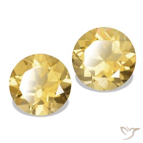 Pedras preciosas de Citrino Amarelo Dourado Claro natural de 2.23 ct, Corte Redondo, VS
