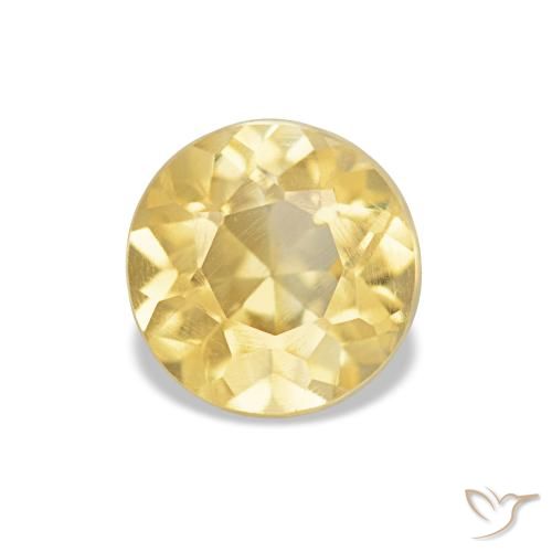 Citrino amarelo quente Natural 0.78ct, Corte Redondo, VS