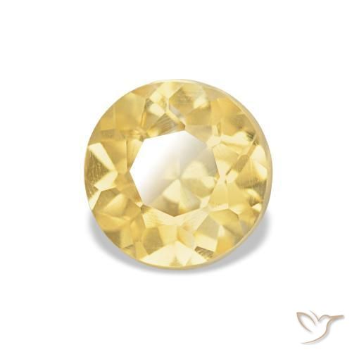Citrino amarelo quente Natural 0.78ct, Corte Redondo, VS