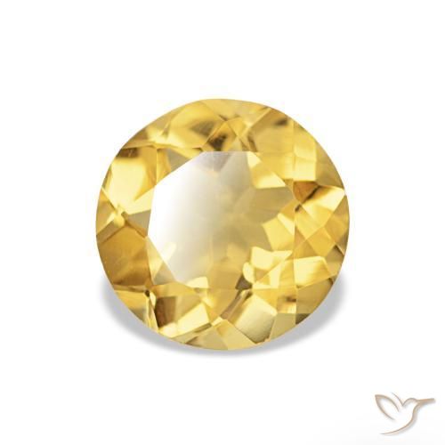 Citrino amarelo médio Natural 1.57ct, Corte Redondo, VS
