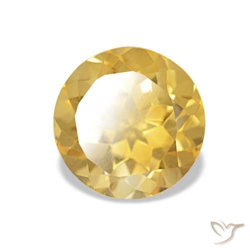 Citrino amarelo natural 1,90ct, corte redondo, VS