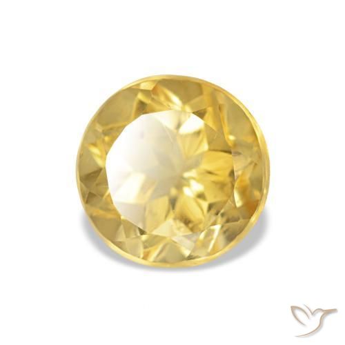 Citrino Goldenrod amarelo Natural 1.32ct, Corte Redondo, VVS-VS