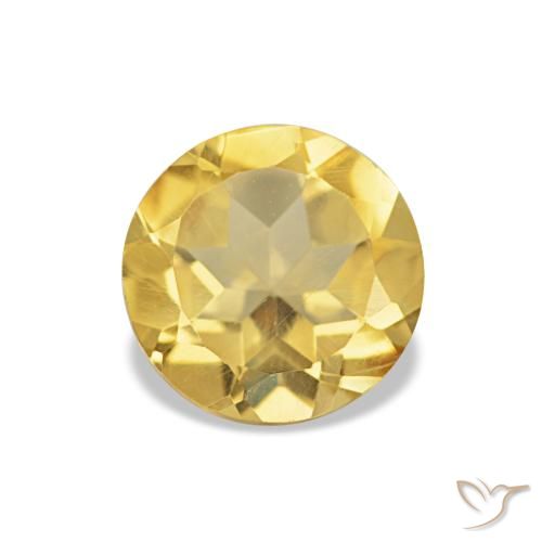 Citrino amarelo rico Natural 0.97ct, Corte Redondo, VVS-VS