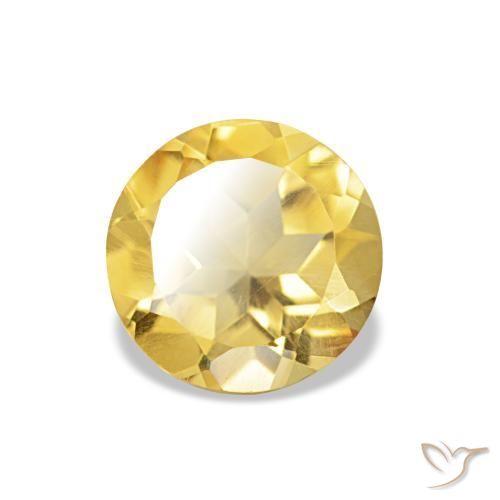 Citrino amarelo rico Natural 0.97ct, Corte Redondo, VVS-VS