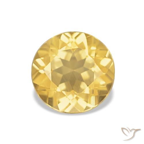 Citrino amarelo rico Natural 1.16ct, Corte Redondo, VVS-VS