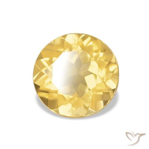 Citrino amarelo rico Natural 1.16ct, Corte Redondo, VVS-VS