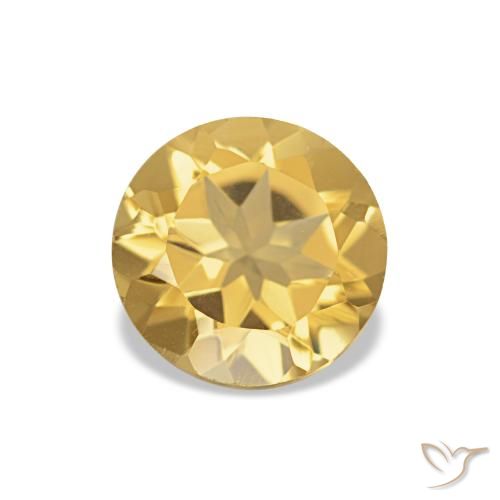 Citrino ouro médio Natural 1.06ct, Corte Redondo, VVS-VS