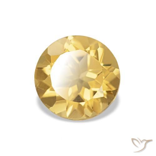 Citrino ouro médio Natural 1.06ct, Corte Redondo, VVS-VS