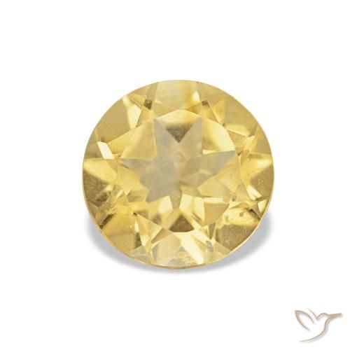 Citrino Amarelo Dourado Claro Natural 1.07ct, Corte Redondo, VVS-VS