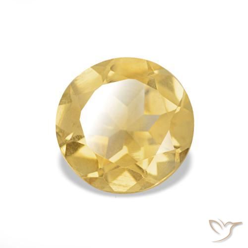 Citrino amarelo quente natural 1,12ct, corte redondo, VS