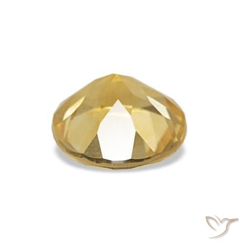 Citrino amarelo quente natural 1,12ct, corte redondo, VS