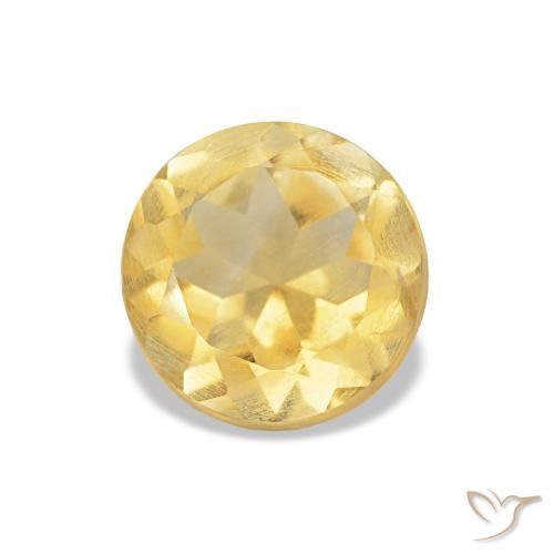 Citrino amarelo médio Natural 0.98ct, Corte Redondo, VS
